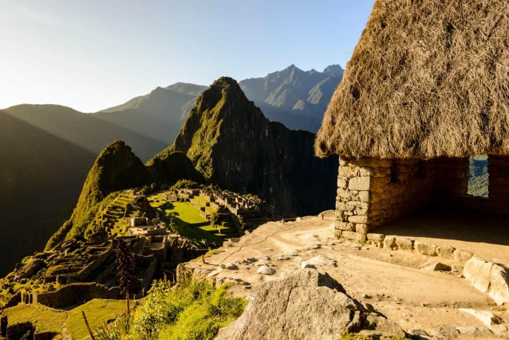 The citadel of Machu Picchu with Huayna Picchu behind it