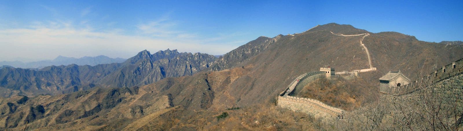 The Great Wall of China winding over mountains at Mutianyu